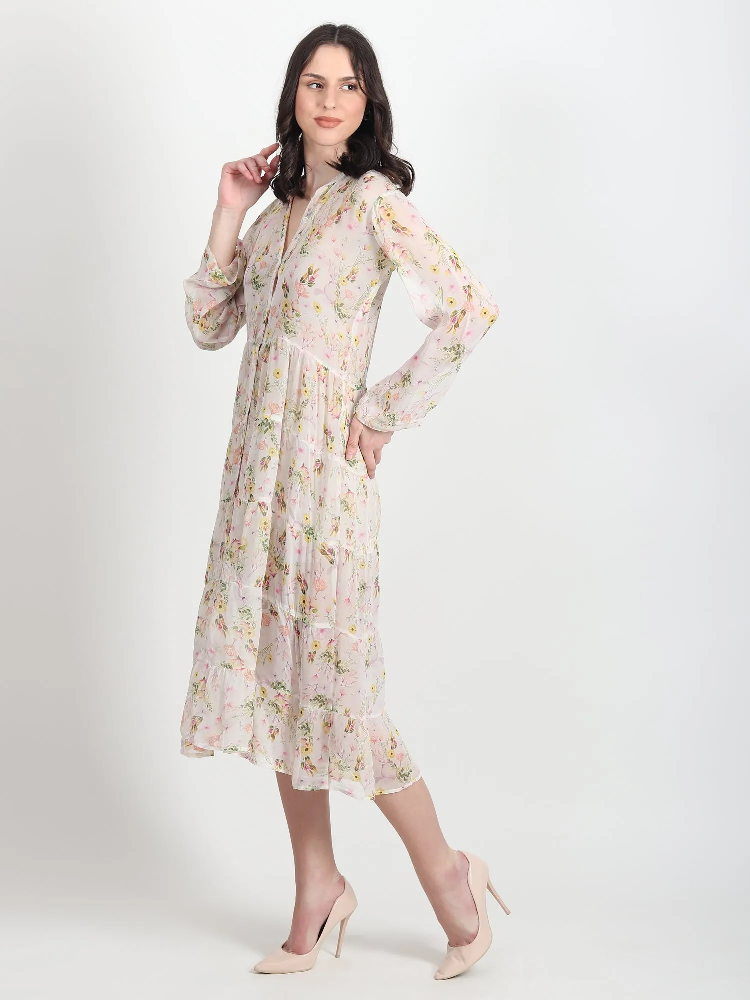 Emily Floral Printed Georgette Dress