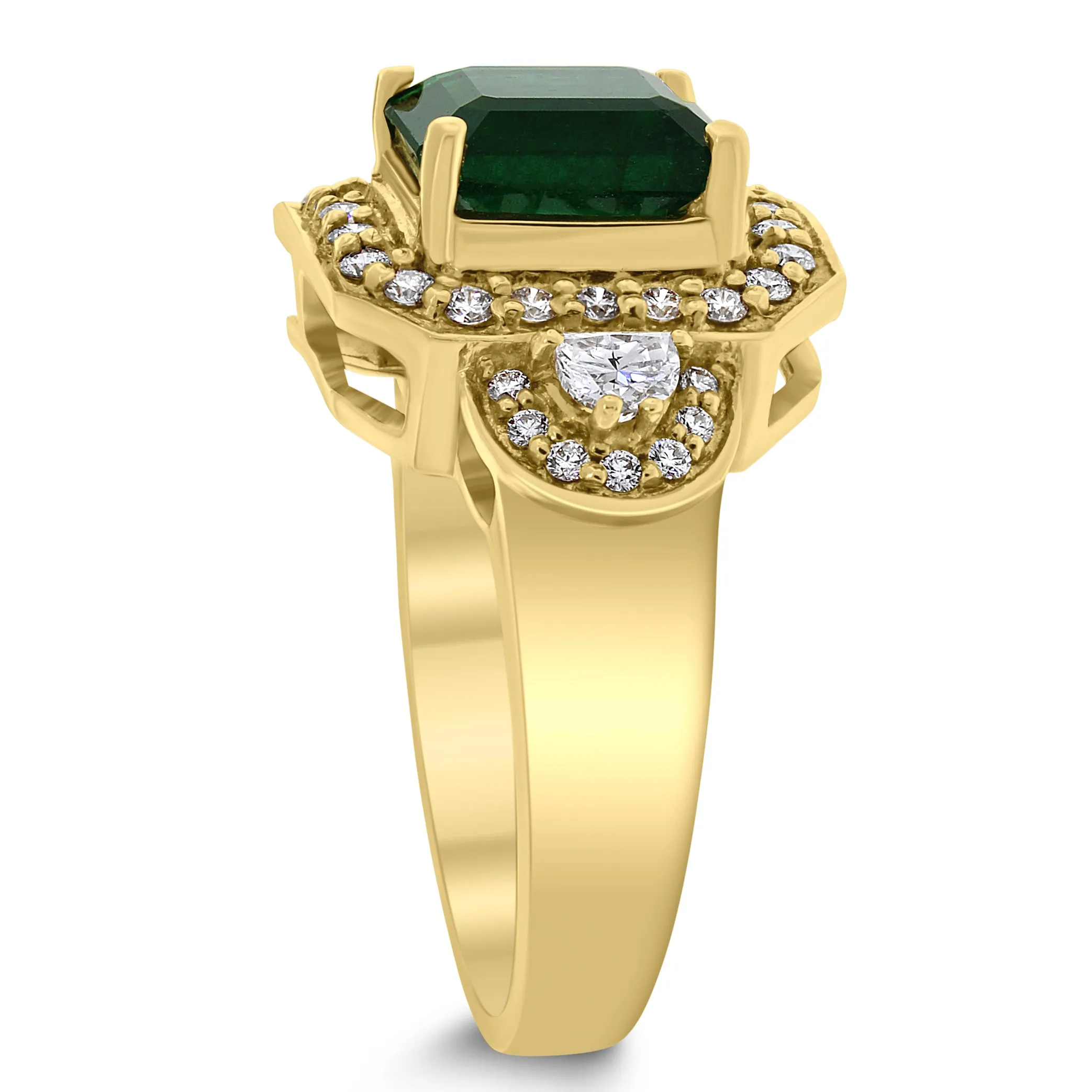 Emma Emerald & Diamond Ring (2.72 cts Emerald & Diamonds) in Gold