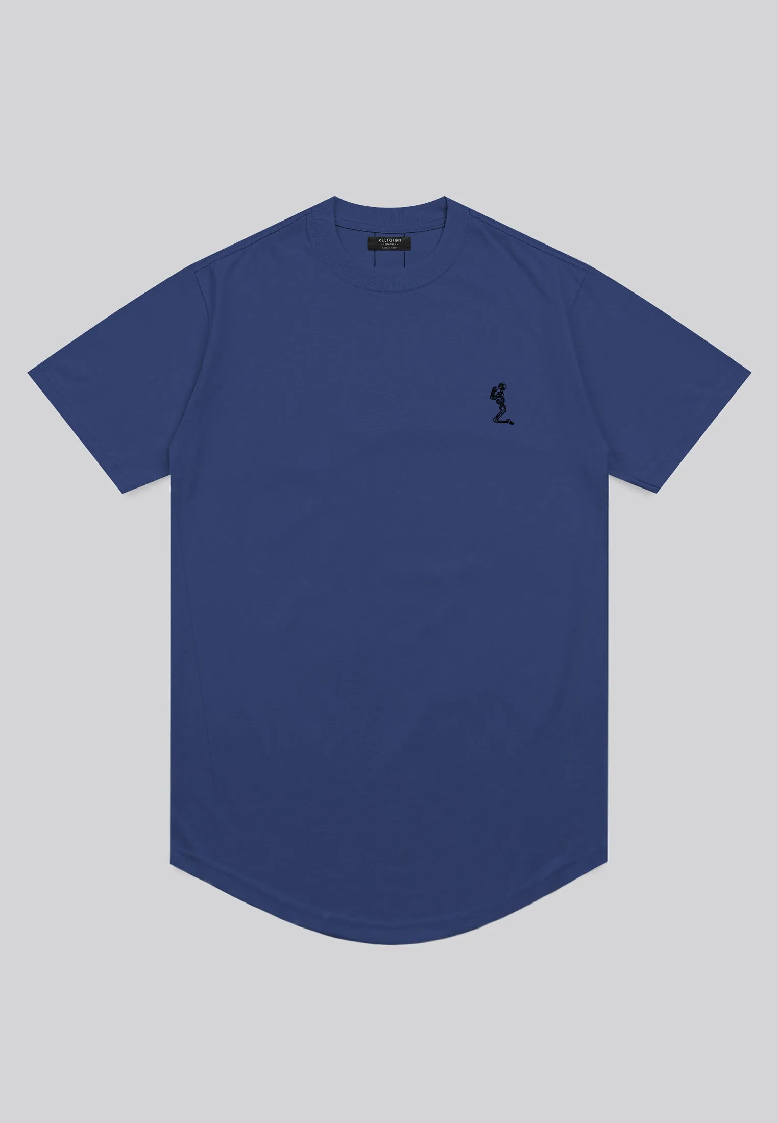 ESSENTIAL CURVED HEM COBALT BLUE T-SHIRT