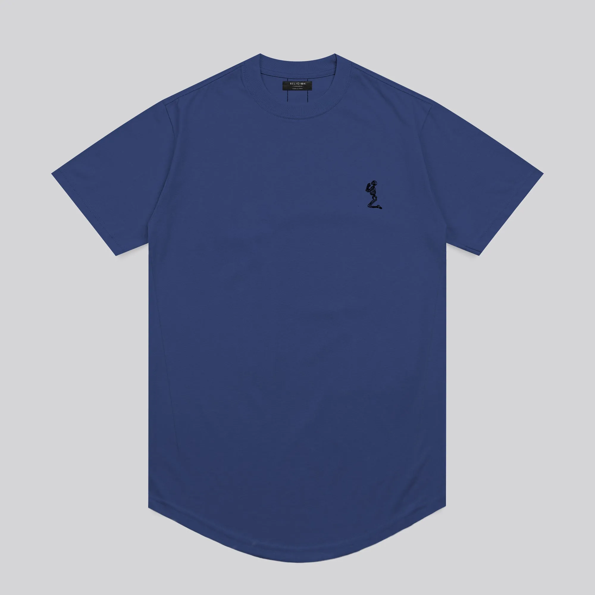 ESSENTIAL CURVED HEM COBALT BLUE T-SHIRT