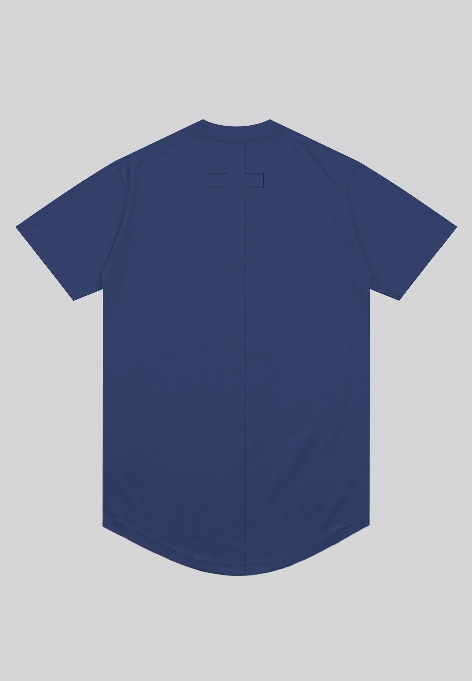 ESSENTIAL CURVED HEM COBALT BLUE T-SHIRT