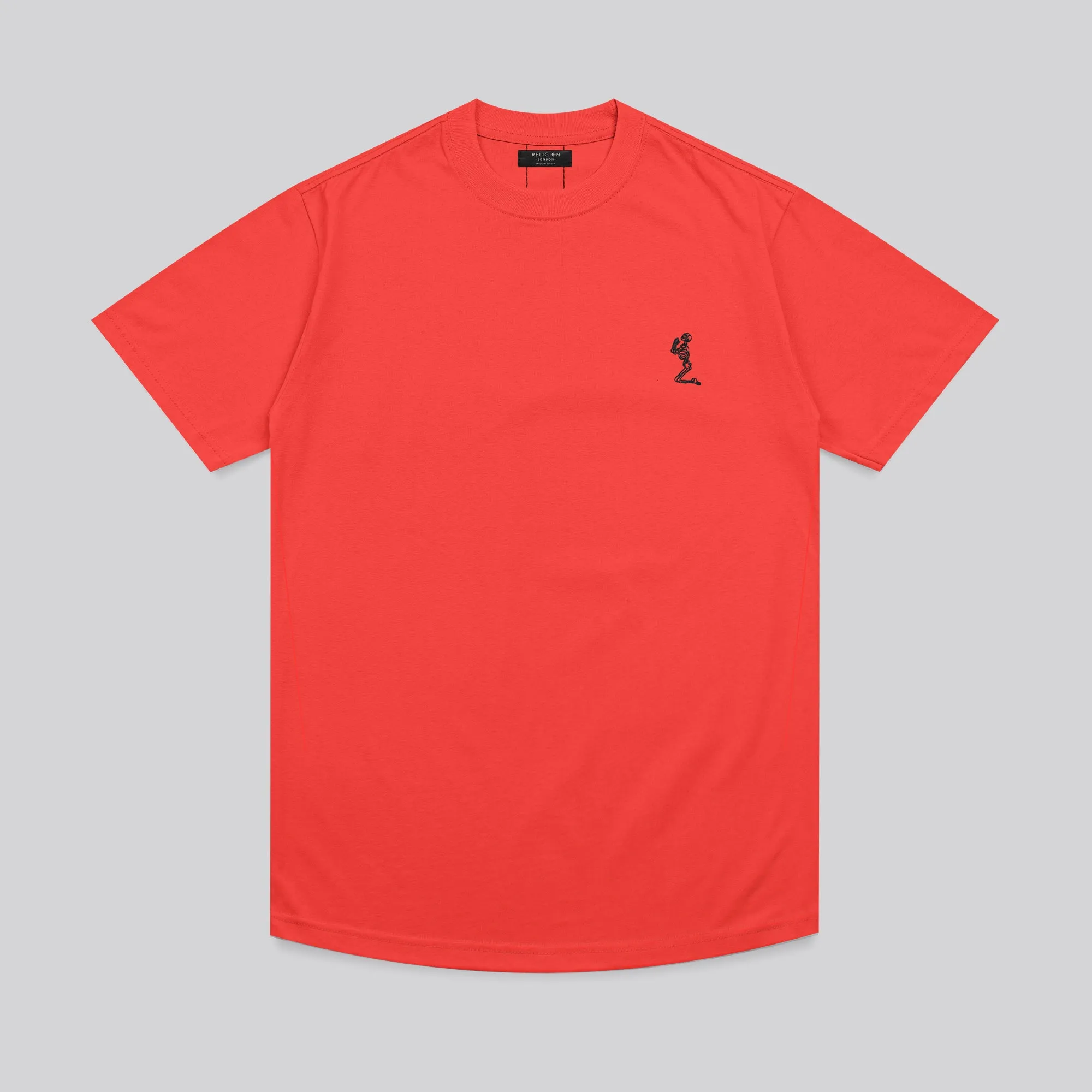 ESSENTIAL CURVED HEM ROAYL RED T-SHIRT