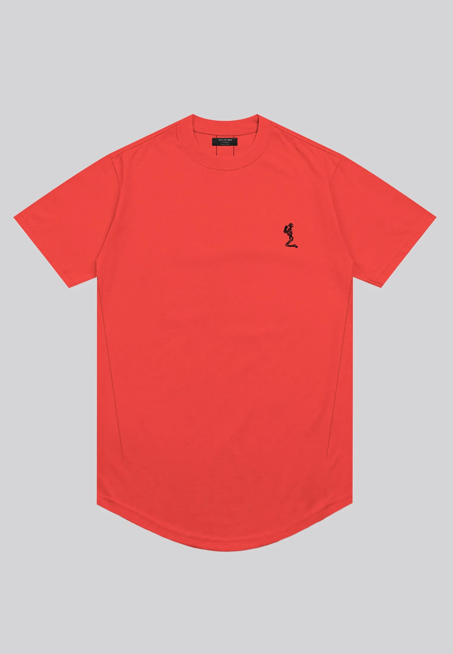 ESSENTIAL CURVED HEM ROAYL RED T-SHIRT