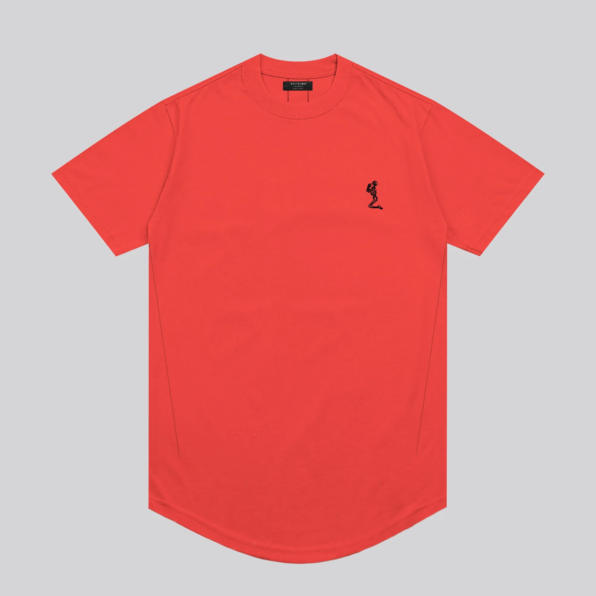 ESSENTIAL CURVED HEM ROAYL RED T-SHIRT