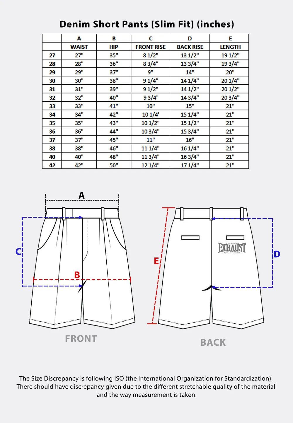 EXHAUST JEANS SHORT PANTS [Slim Fit] 1477