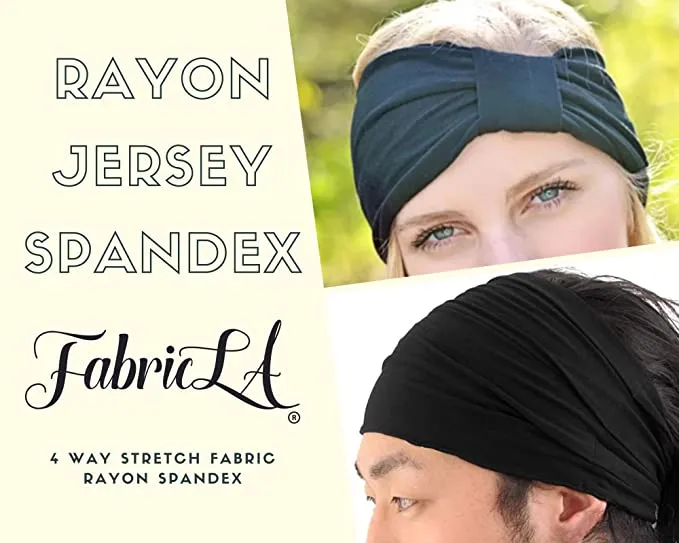 FabricLA Rayon Jersey Spandex - 4 Way Stretch Fabric Rayon Spandex| 240GSM 60 inches Wide | Black