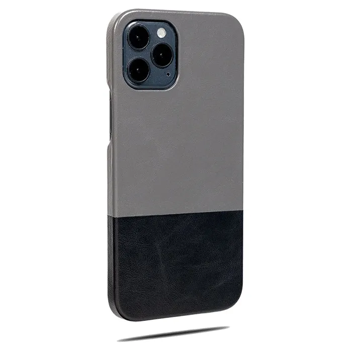 Fossil Gray & Crow Black iPhone 12 Pro Max Leather Case