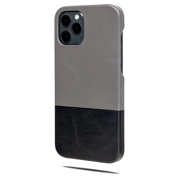 Fossil Gray & Crow Black iPhone 12 Pro Max Leather Case