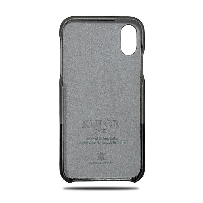 Fossil Gray & Crow Black iPhone XR Leather Case