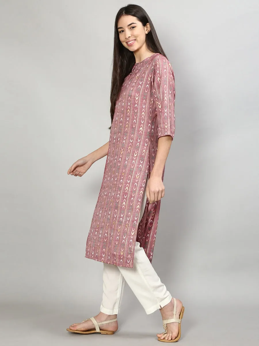 Gorgeous Wine Geometric Printed Kurta