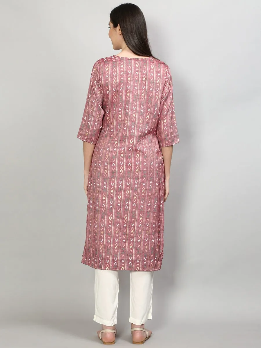 Gorgeous Wine Geometric Printed Kurta