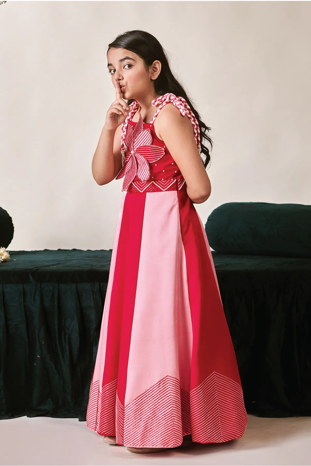 Hayat- Applique Flower Gown