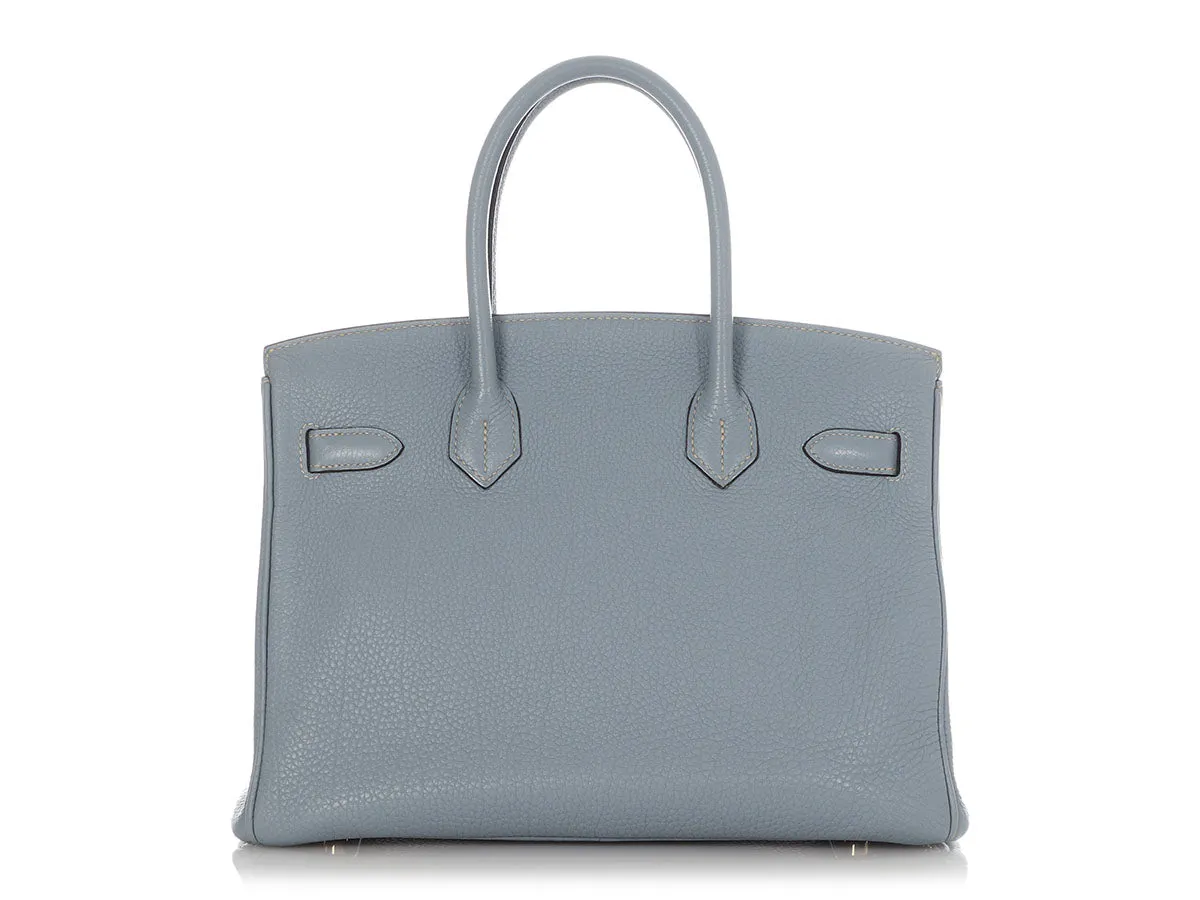 Hermès Bleu Lin Togo Birkin 30