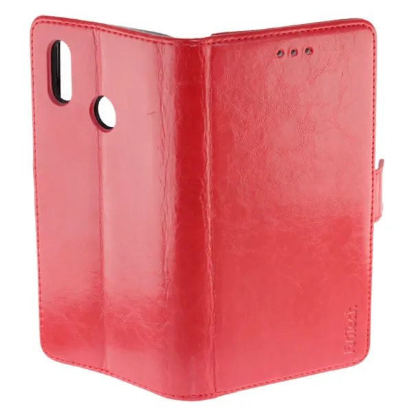 Huawei P20 Lite 2017 Leather Wallet Case, Color Red