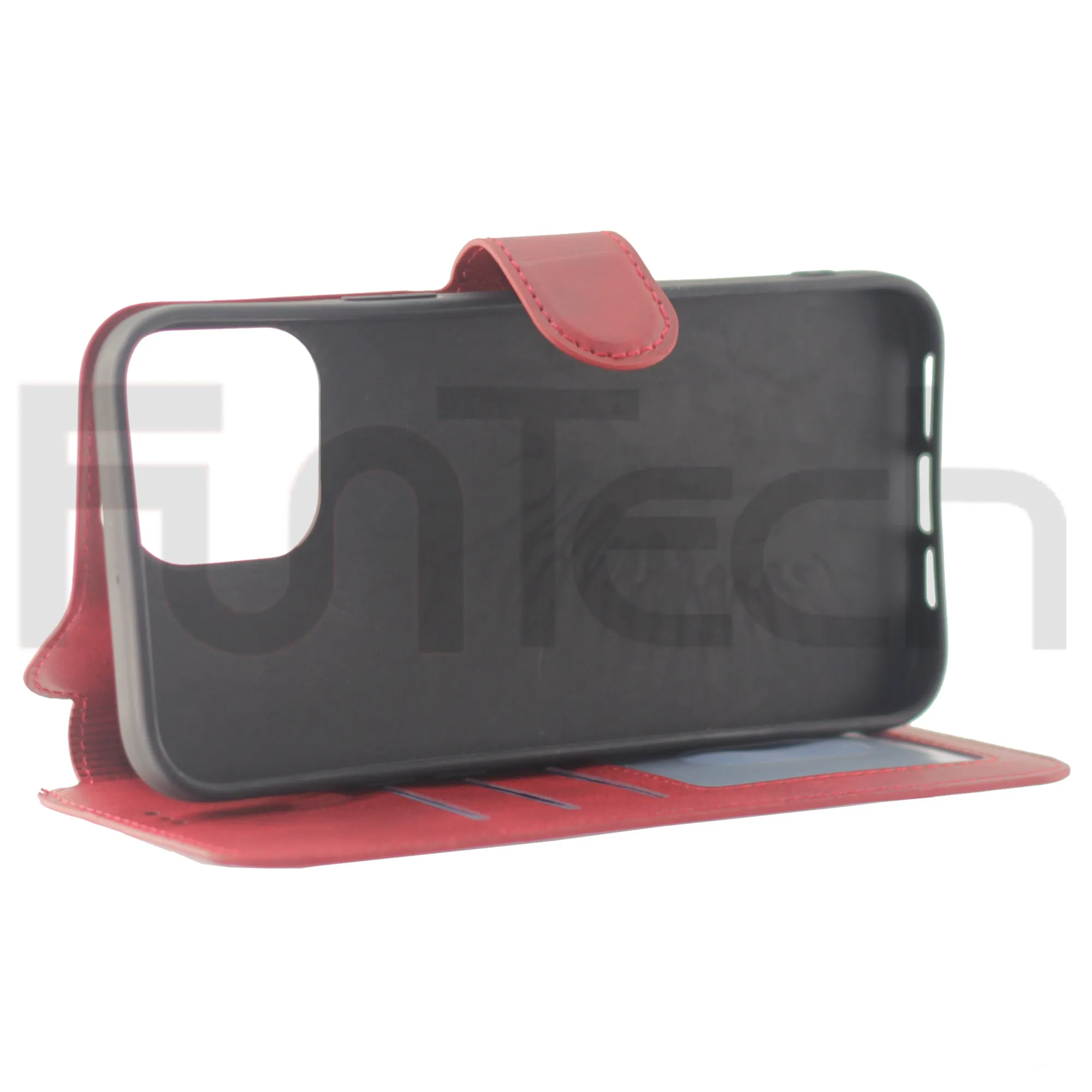 iPhone 13 Pro Max Case, Leather Wallet Case, Color Red.