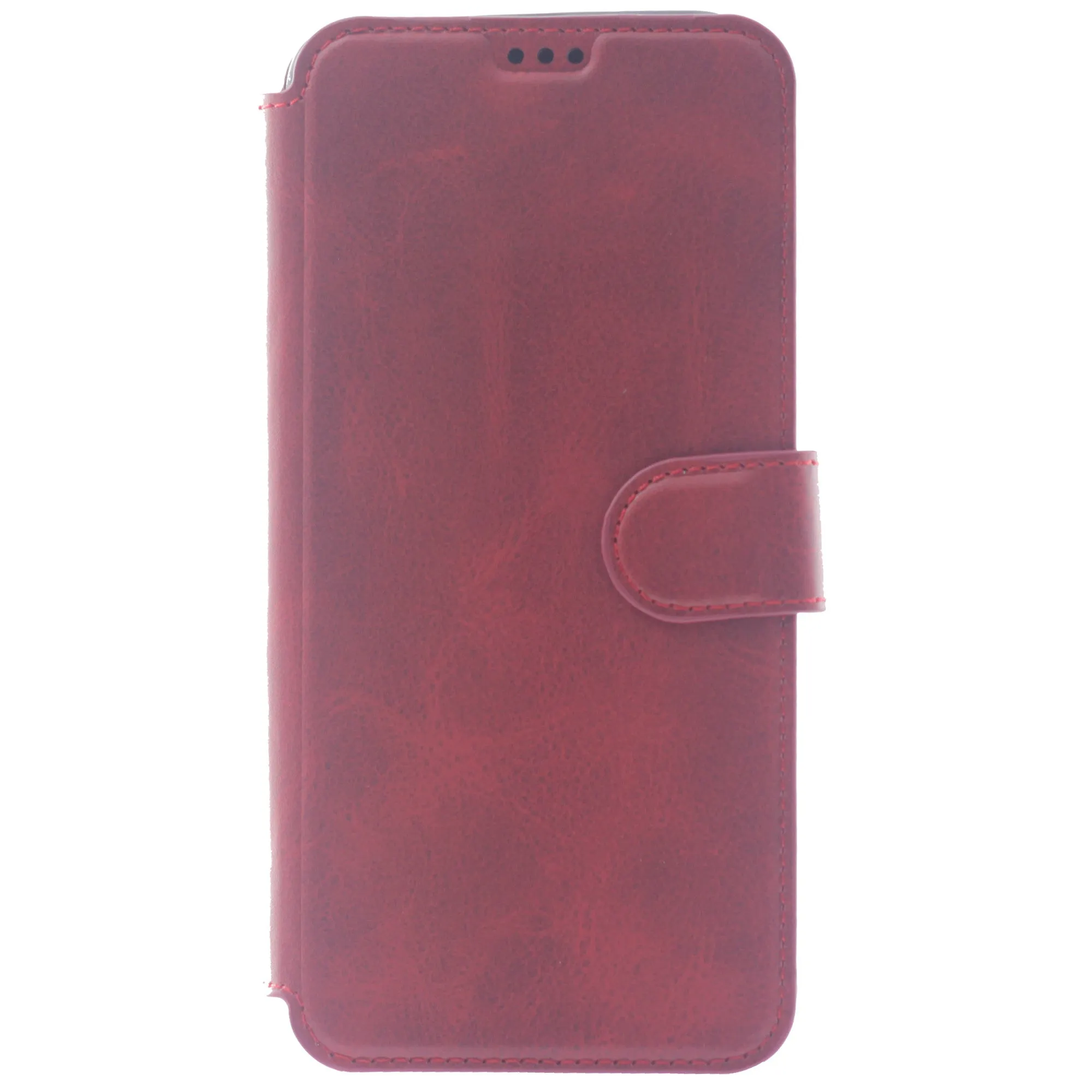 iPhone 13 Pro Max Case, Leather Wallet Case, Color Red.