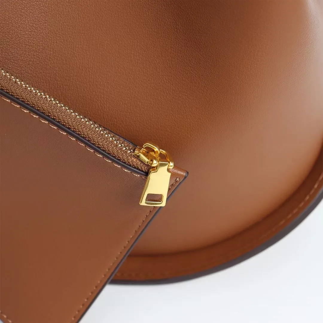 IT Ozzy Bag | Modern Chic Leather Shoulder Bucket Bag with Amber Acrylic Handles