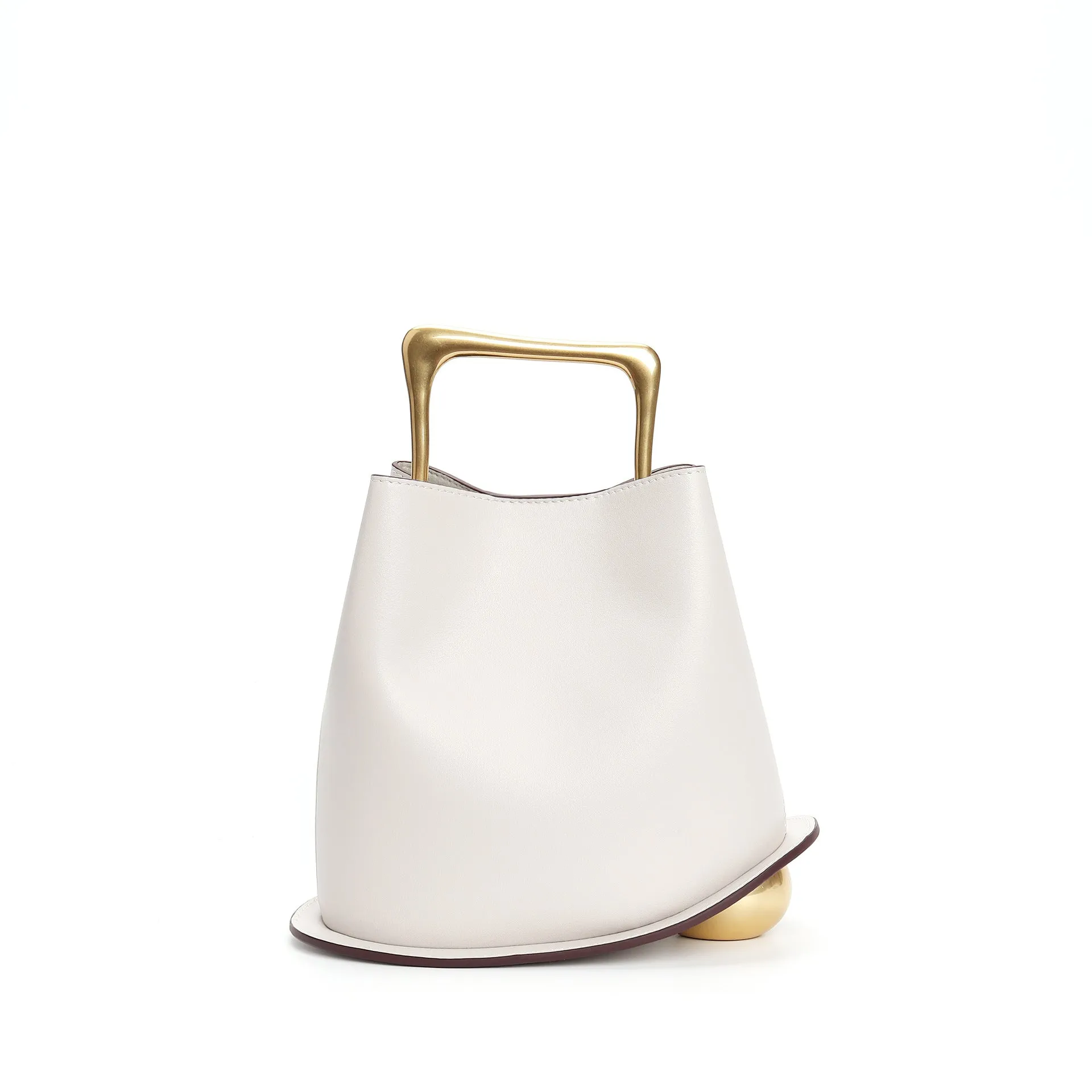 IT Ozzy Bag | Modern Chic Leather Shoulder Bucket Bag with Amber Acrylic Handles