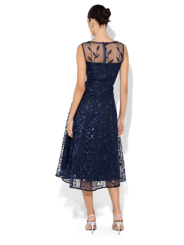 Kourtney Navy Embroidered Dress