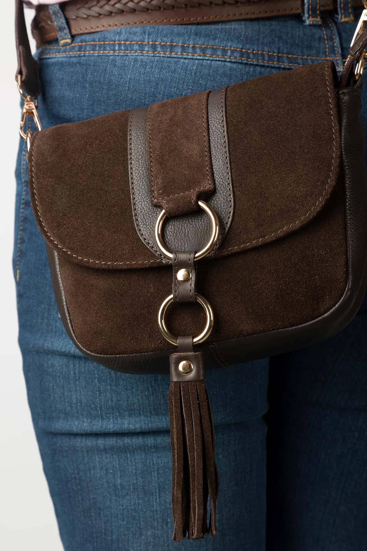 Ladies Suede Cross Body Bag - Helmsley