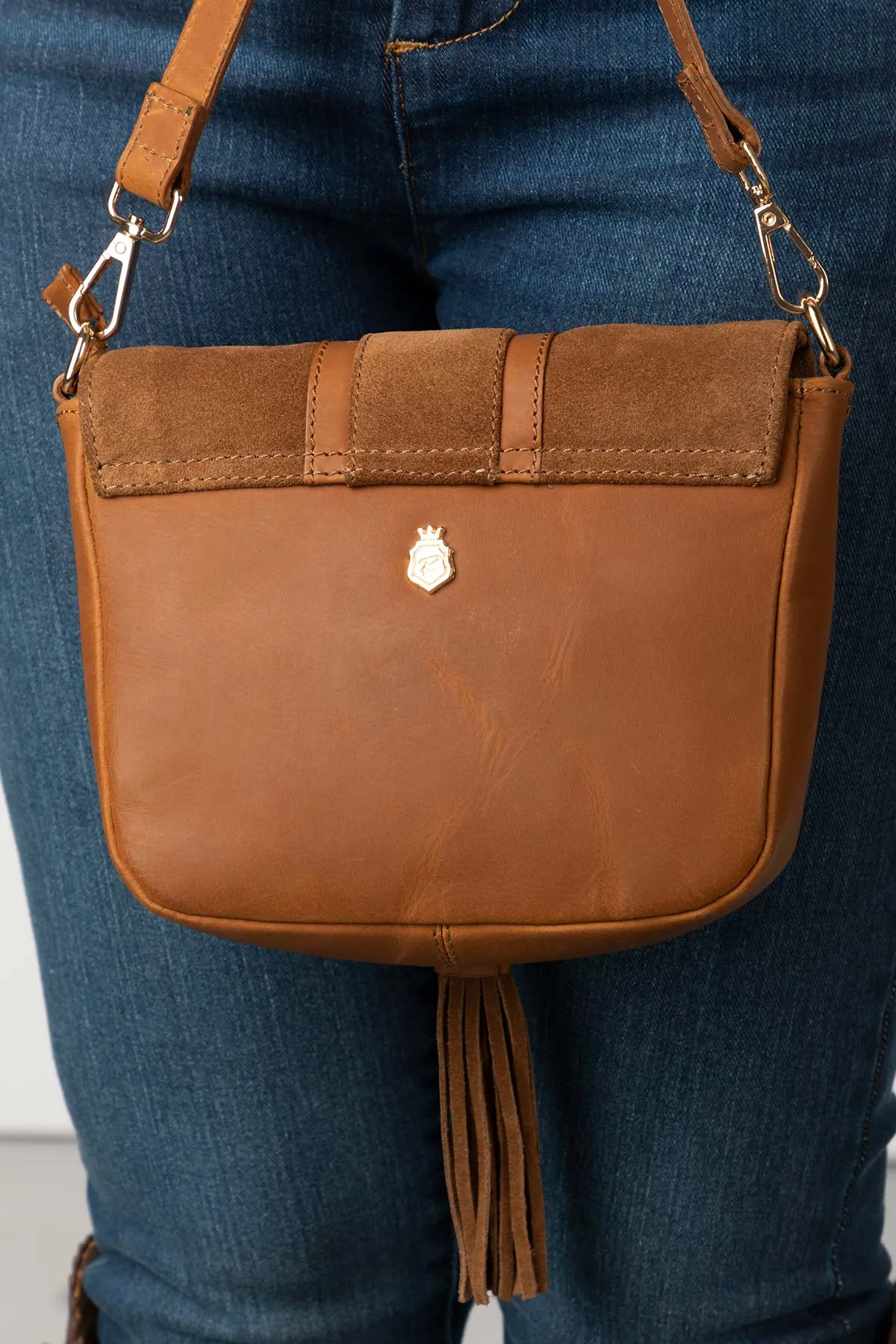 Ladies Suede Cross Body Bag - Helmsley