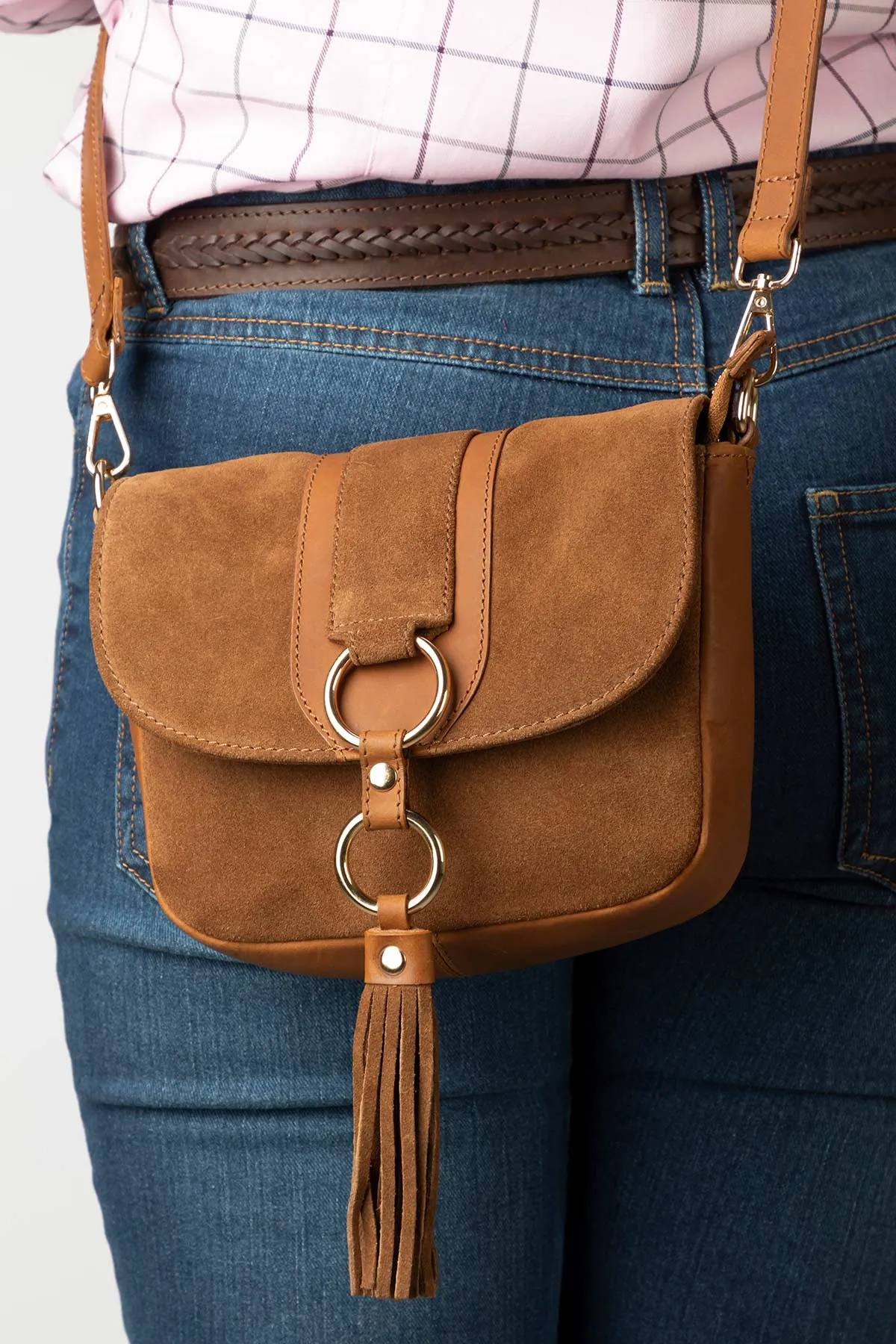 Ladies Suede Cross Body Bag - Helmsley