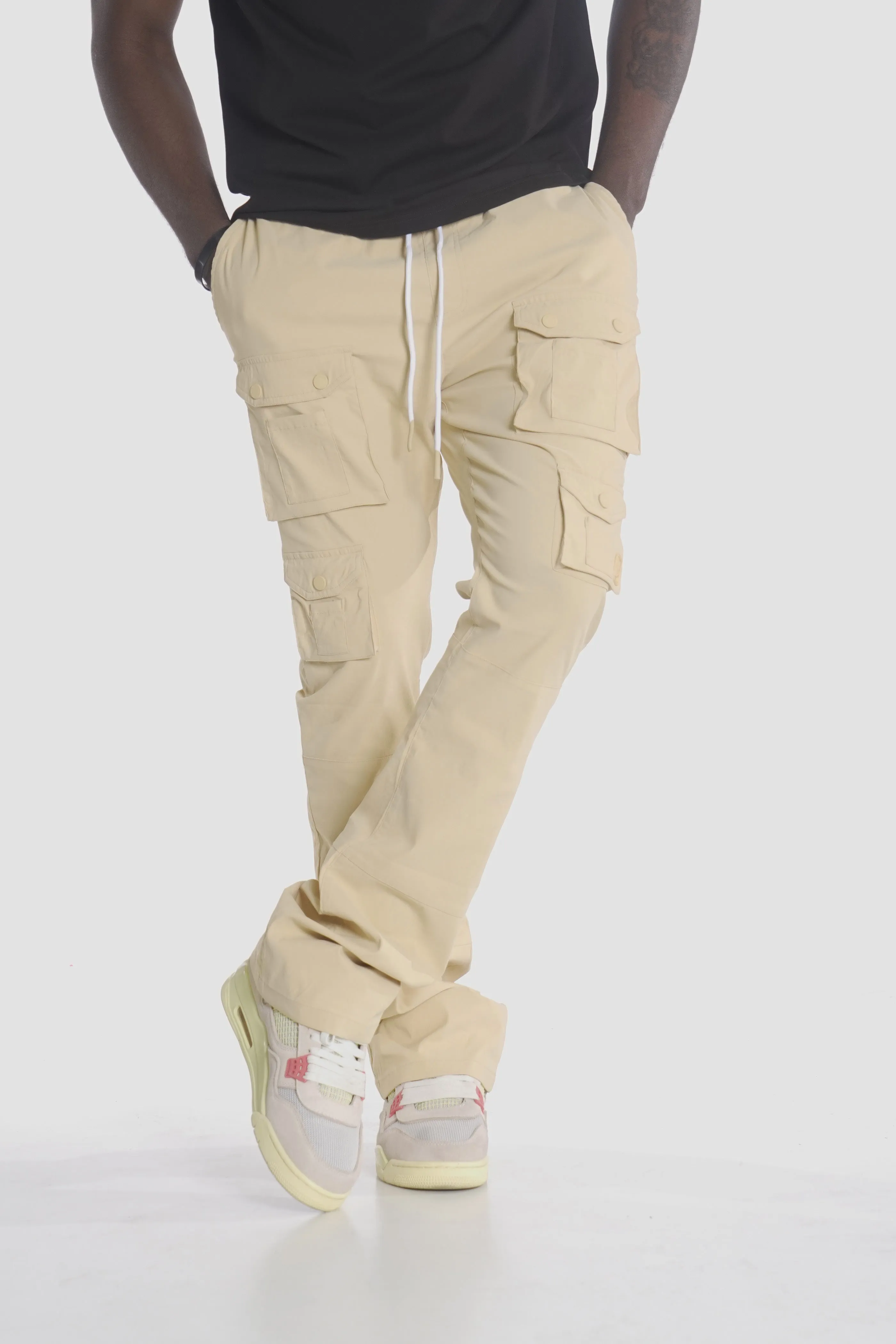 M1633 Colton 34” Stack Nylon/Spandex  Sweat Pants - Khaki