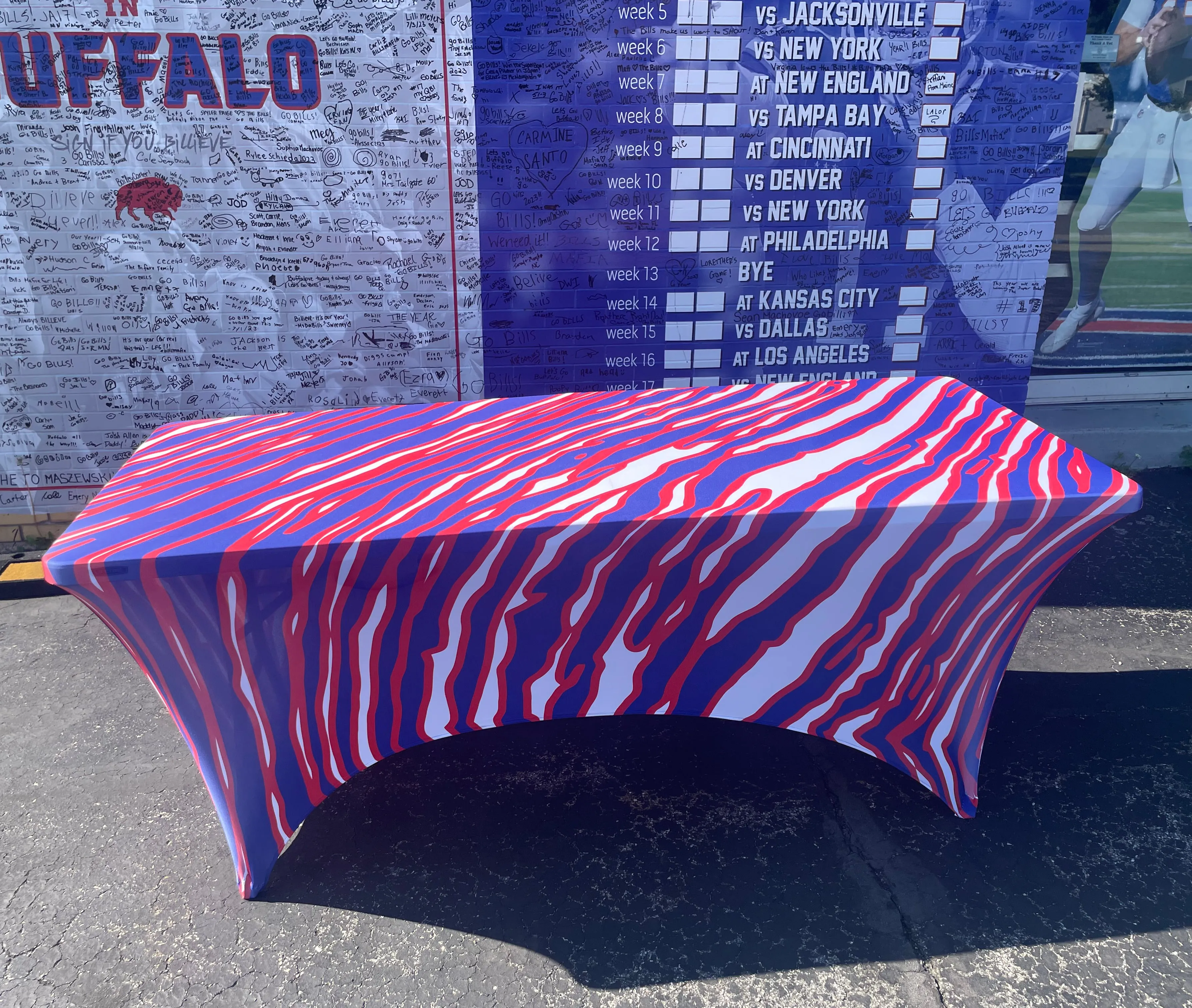 Mafia Stripes Stretch Spandex Table Cover for Standard 6' & 8' Folding Tables