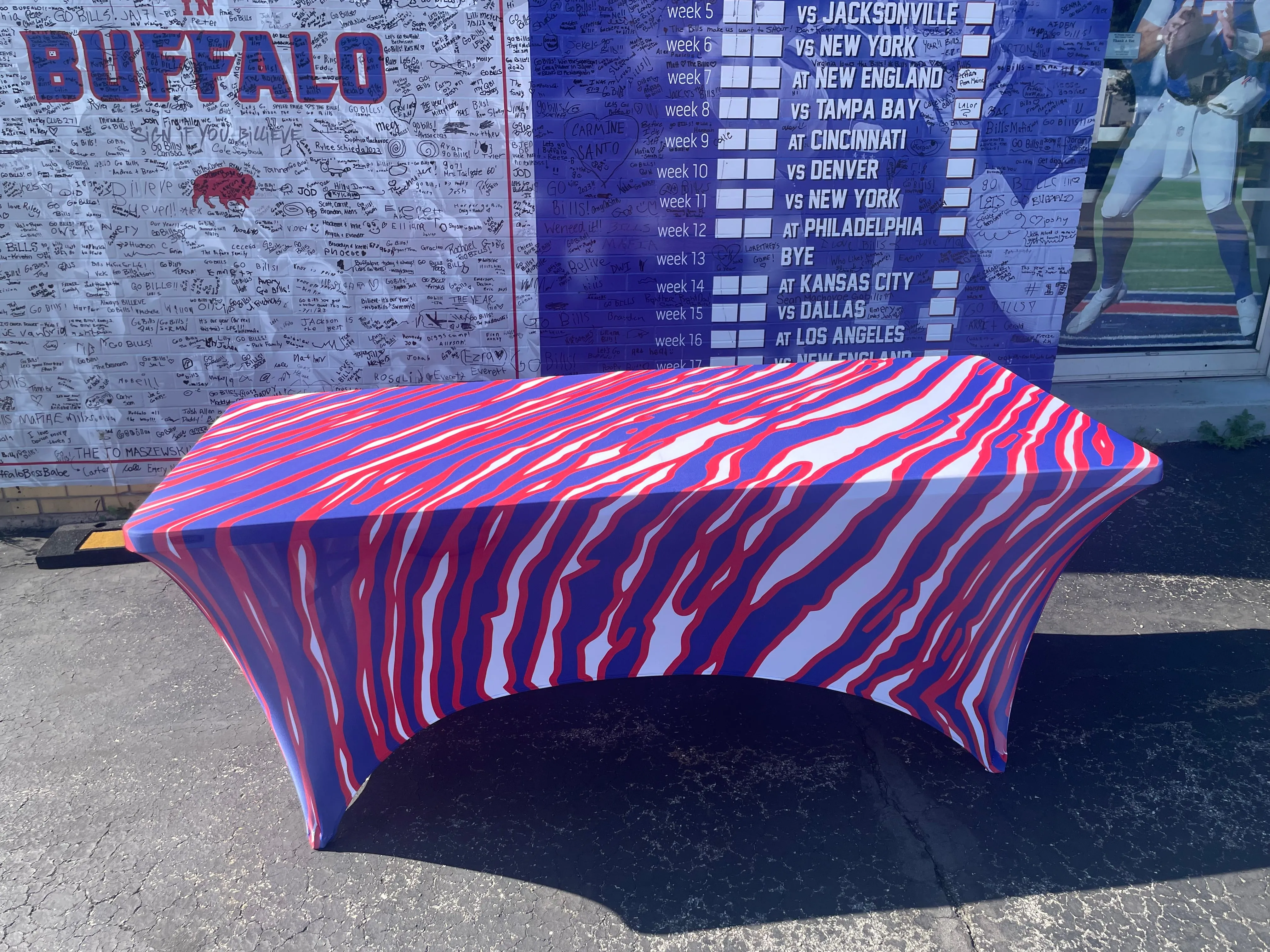 Mafia Stripes Stretch Spandex Table Cover for Standard 6' & 8' Folding Tables