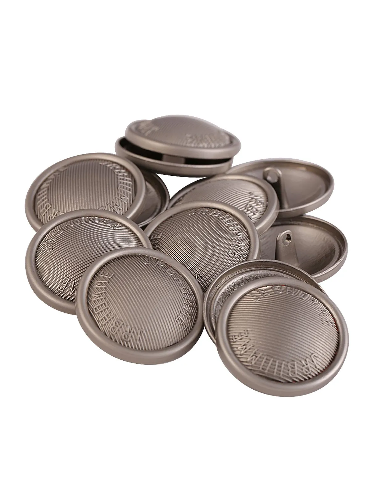 Matte Silver Rounded Rim Western Style Coat Button