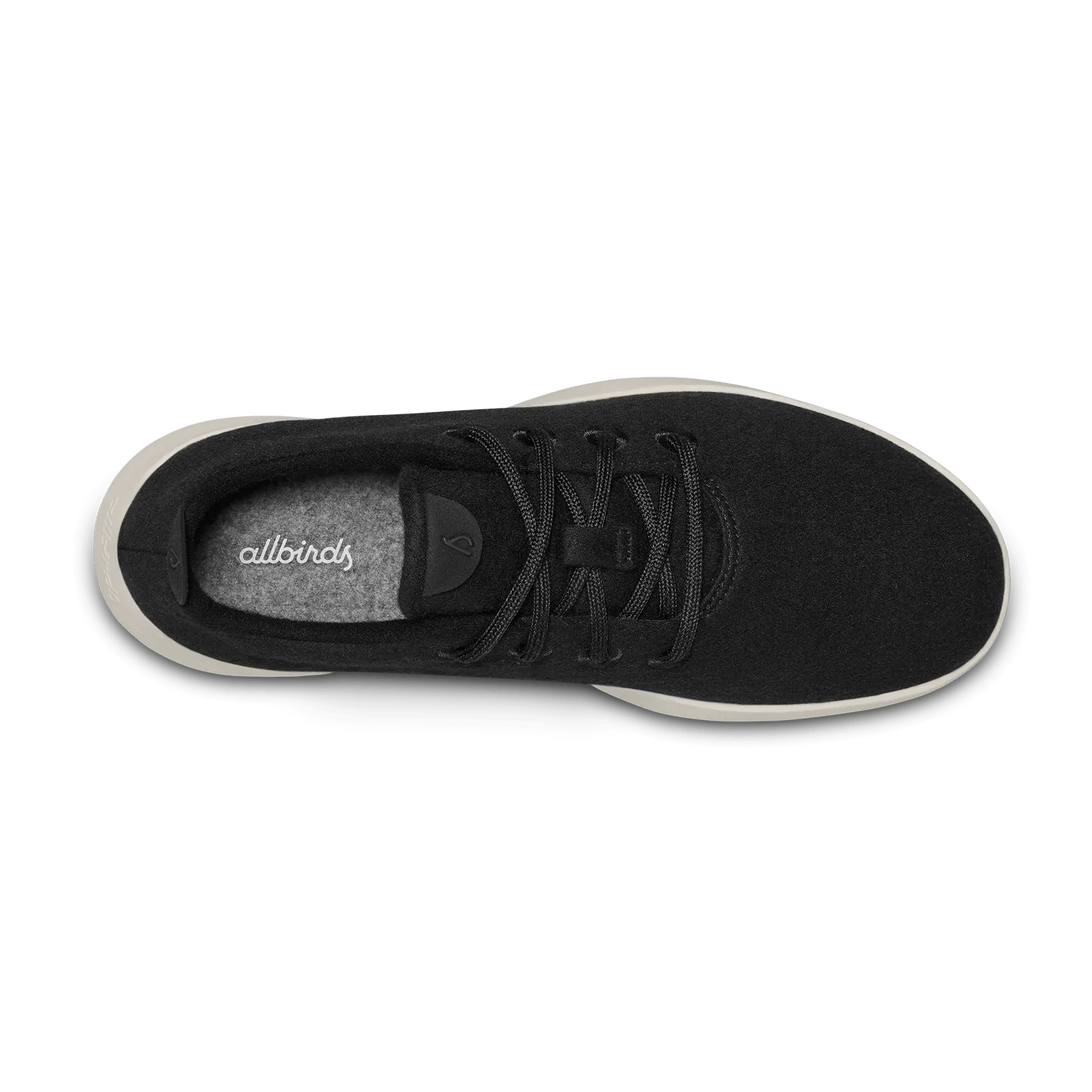 Men's Wool Runners - True Black (Cream Sole)