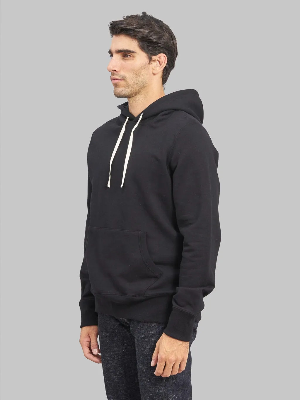 Merz b. Schwanen 382 Loopwheeled 12oz Classic Fit Hoodie Deep Black