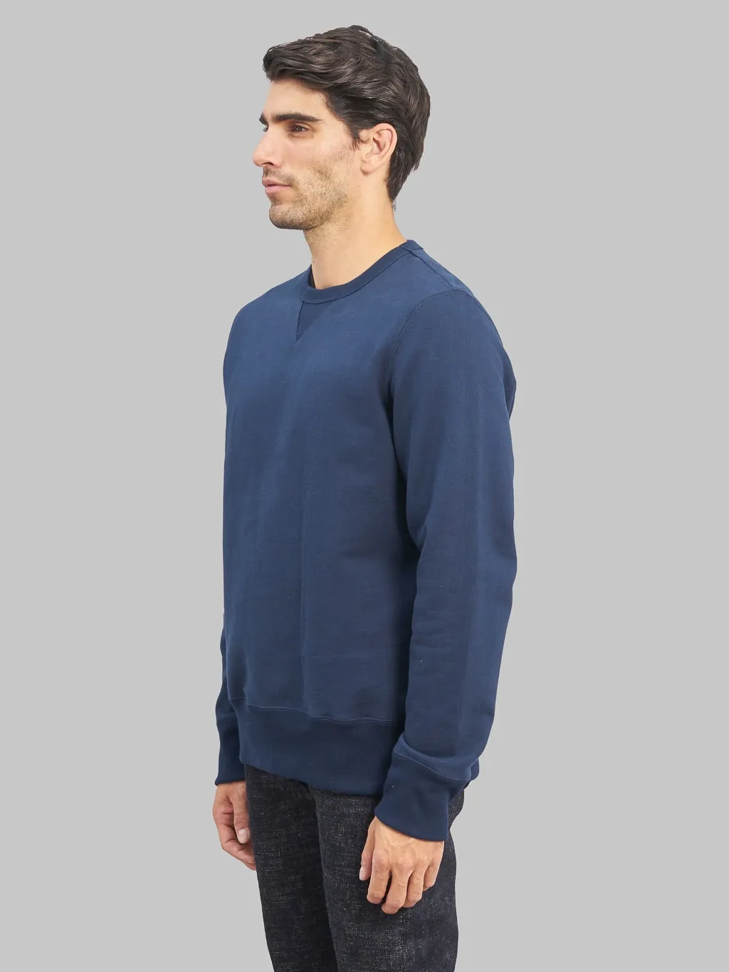 Merz b. Schwanen 3S48 Loopwheeled 14oz Classic Fit Heavy Sweatshirt Ink Blue