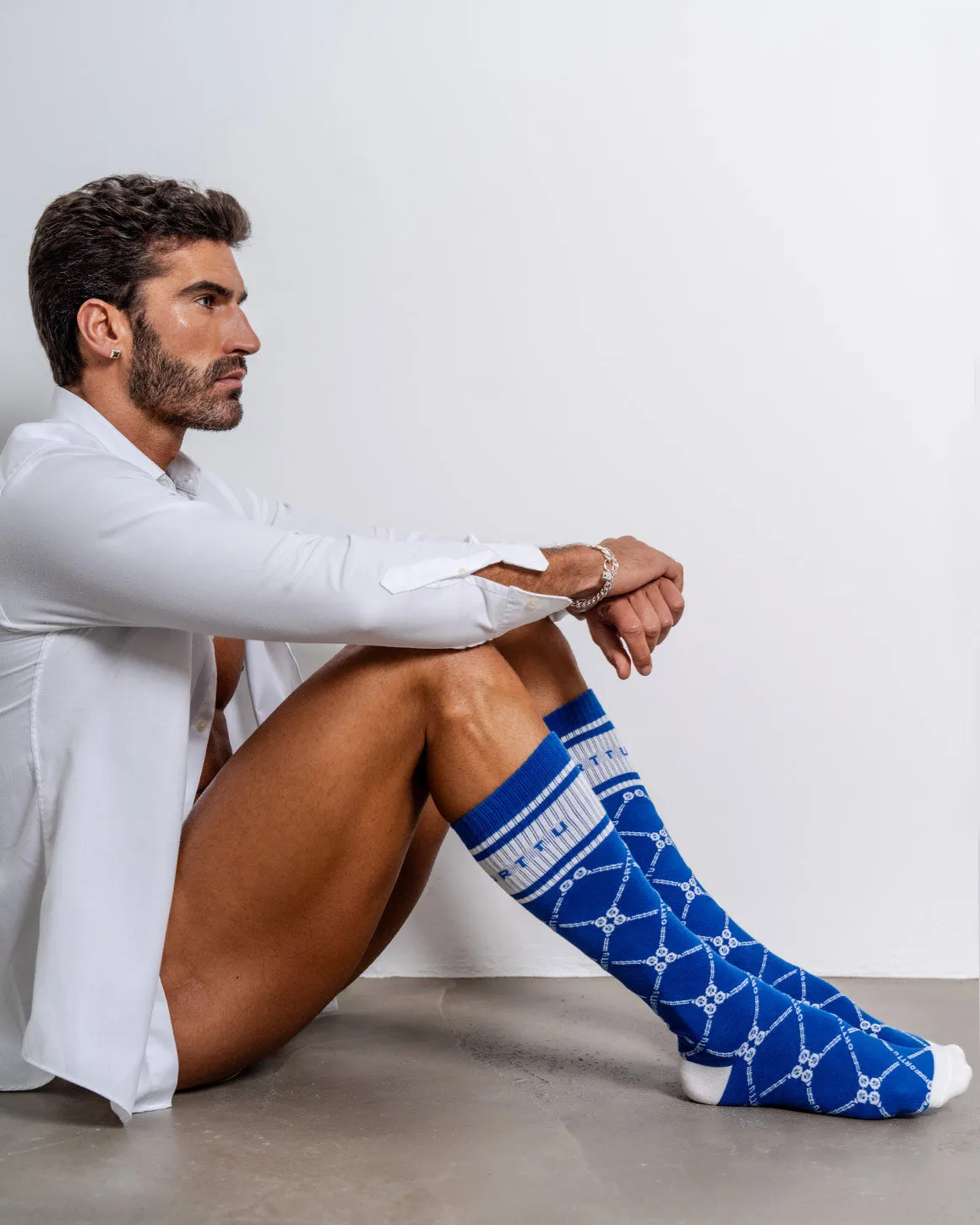 Monogram Socks Blue