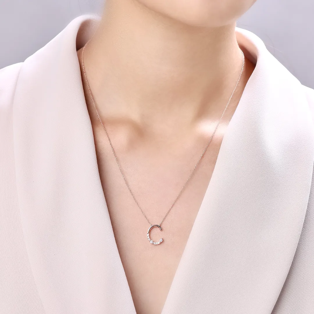 MORSE INITIAL C DIAMOND NECKLACE/ CHOKER