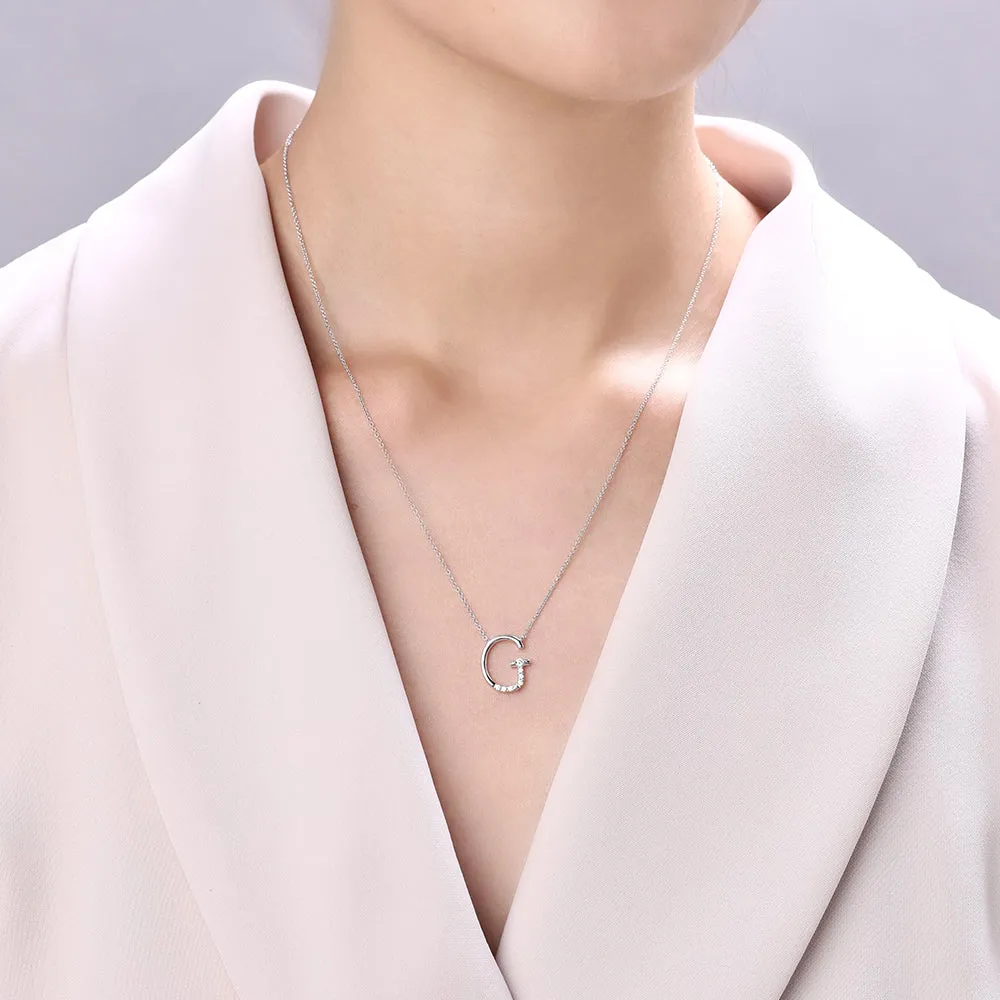 MORSE INITIAL G DIAMOND NECKLACE/ CHOKER