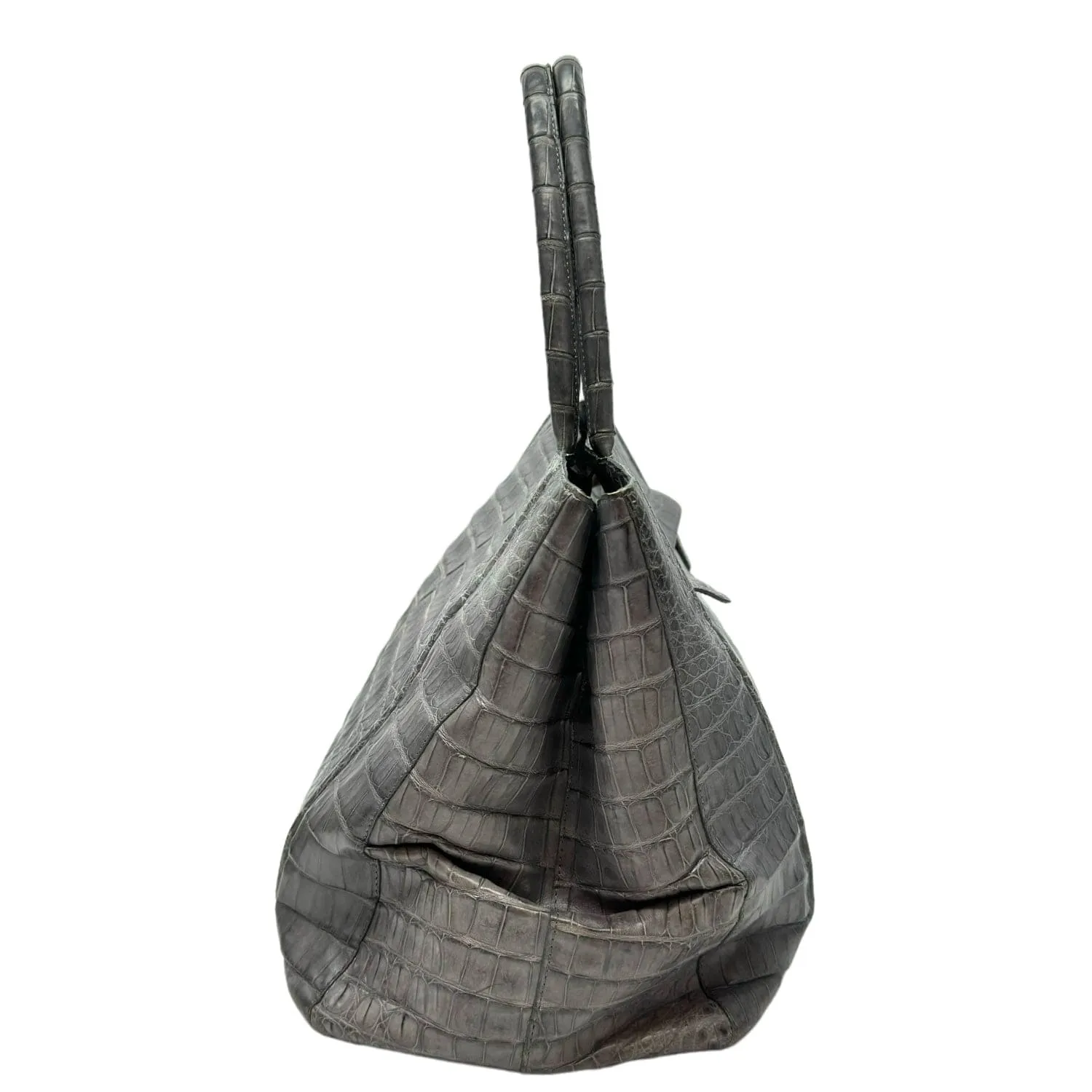 NANCY GONZALEZ Large Croc Tote - Grey