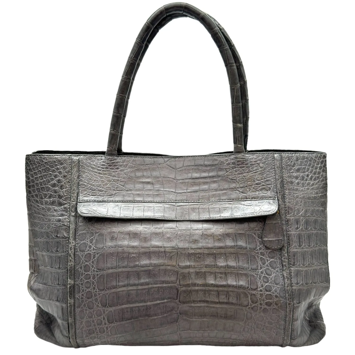 NANCY GONZALEZ Large Croc Tote - Grey