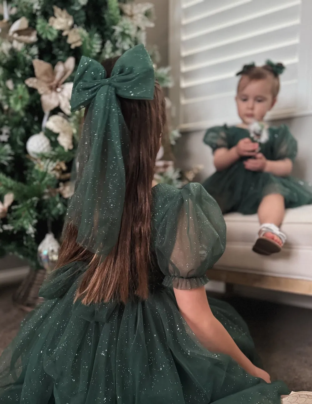 Nina Green Sparkle Girls Christmas Dress