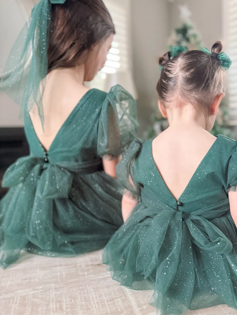 Nina Green Sparkle Girls Christmas Dress