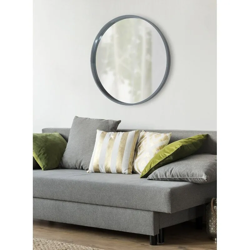 Norma Modern & Contemporary Round Wood Frame Accent Mirror