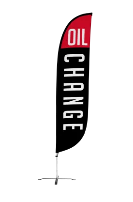 Oil Change Feather Flag - Black 12ft