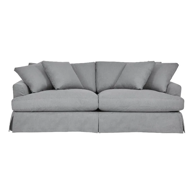 Peyton Slate Slipcover Sofa with Performance Fabric 92"