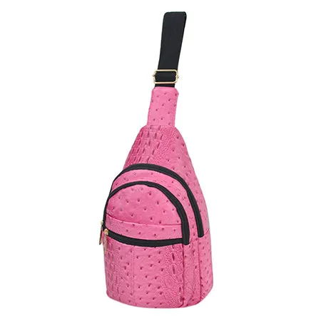 Pink NGIL Textured Faux Leather Fashion Sling Bag