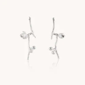 Plum Blossom Silver Stud Earrings