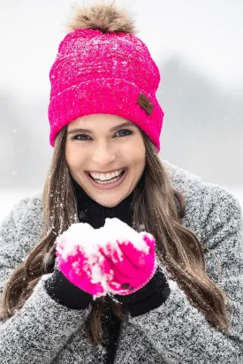 Plush Lined Knit Pom Hat