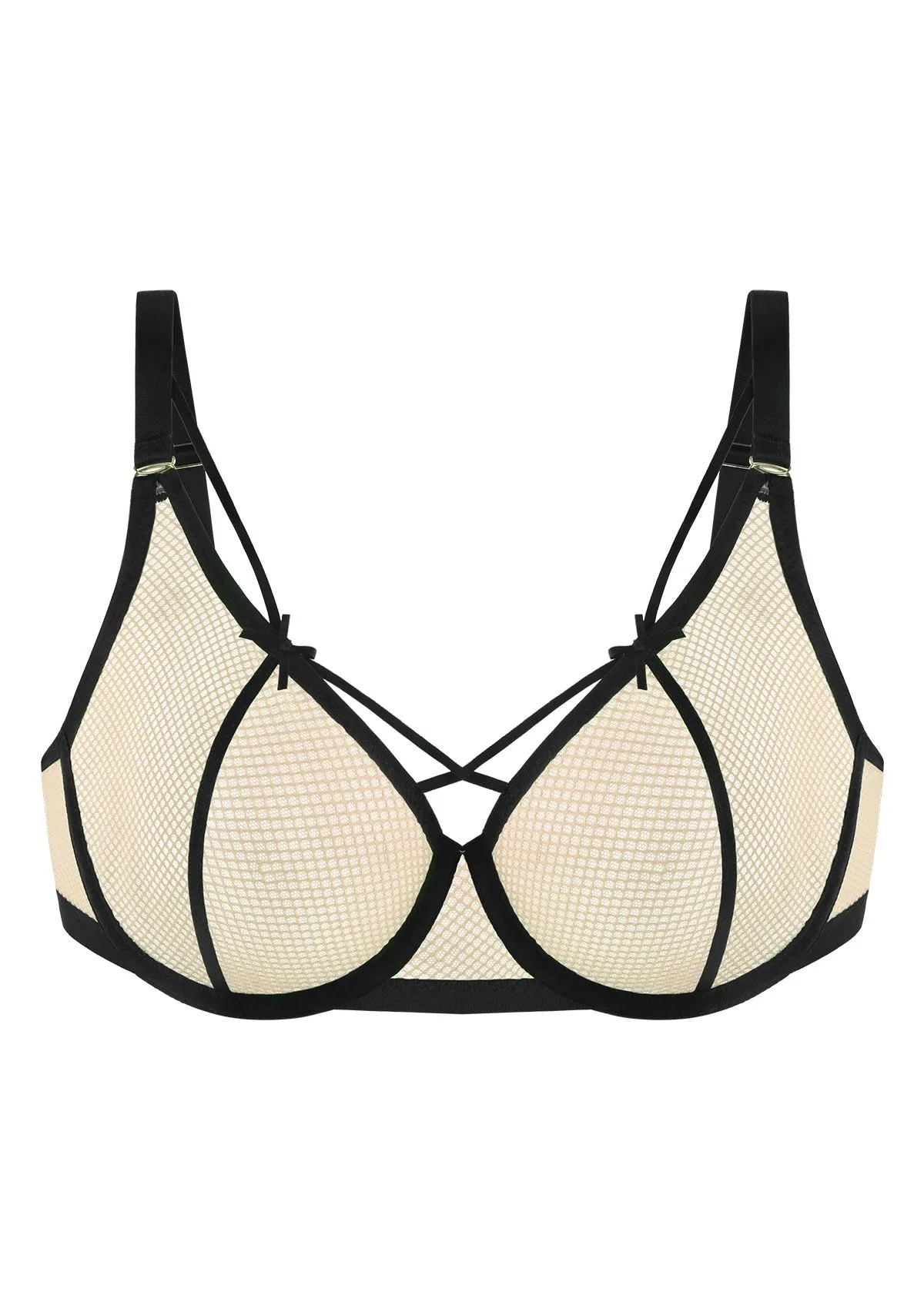 Punk Chic Strappy Unlined Balconette Bra