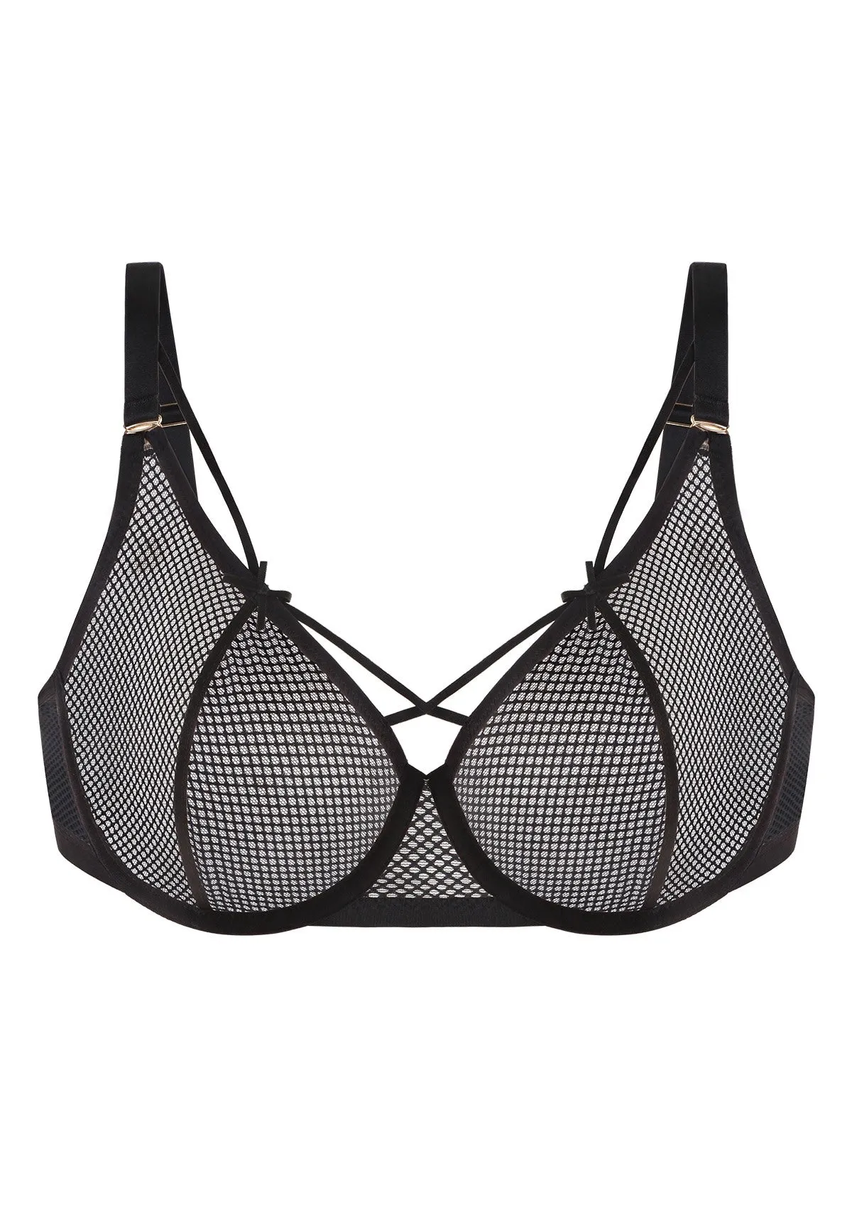 Punk Chic Strappy Unlined Balconette Bra