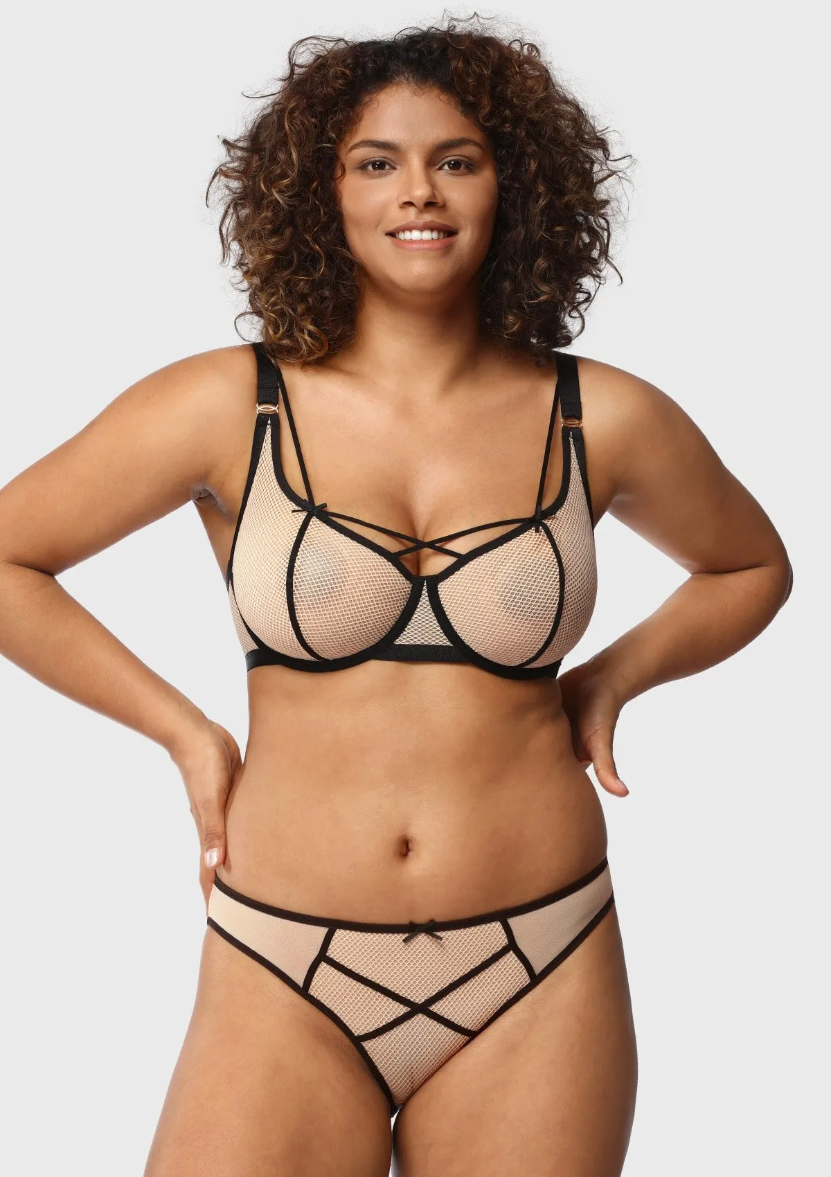 Punk Chic Strappy Unlined Balconette Bra