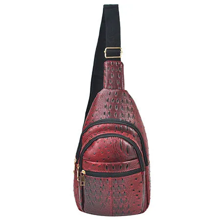 Red NGIL Textured Faux Leather Fashion Sling Bag